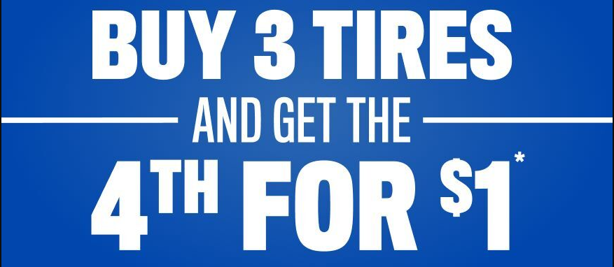 Buy three tires and get the fourth for free